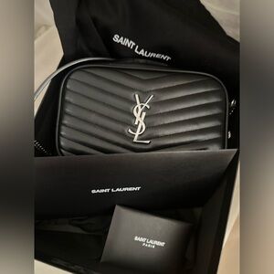 Saint Laurent Mini Lou Bag Quilted Leather. Original box, duster and contents.